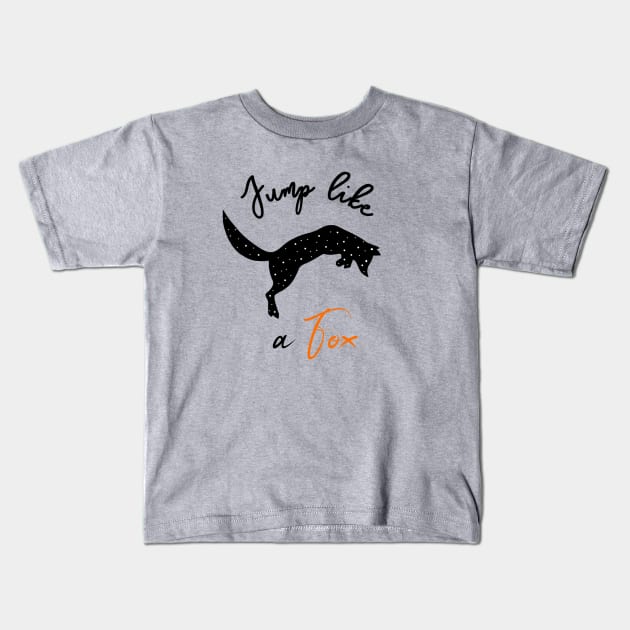 Jump Like a Fox Kids T-Shirt by TaliDe